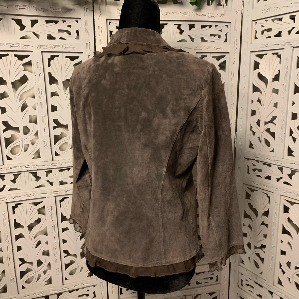 THINK TANK BROWN GENUINE SUEDE LIGHT JACKET - Picture 6 of 12